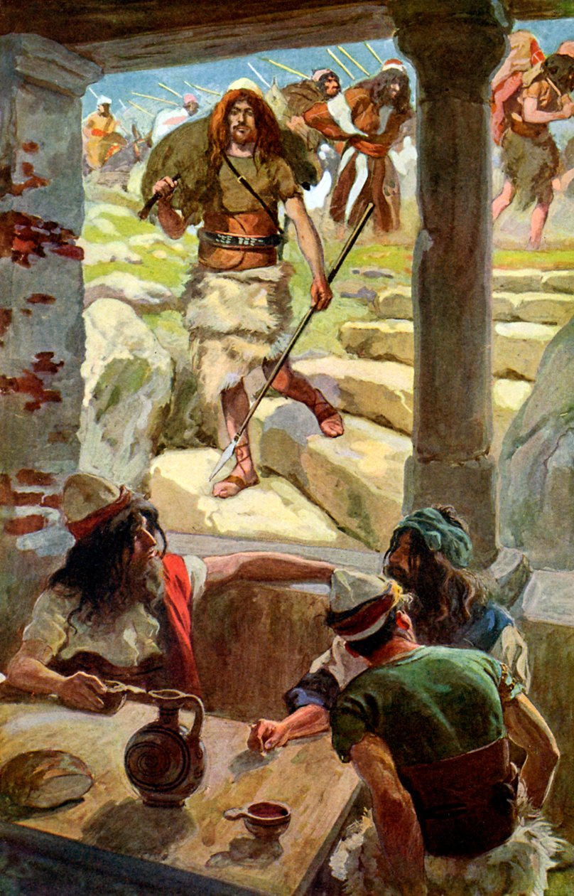 David palaa Achishiin, J James Tissot - Raamattu tekijältä James Jacques Joseph after Tissot