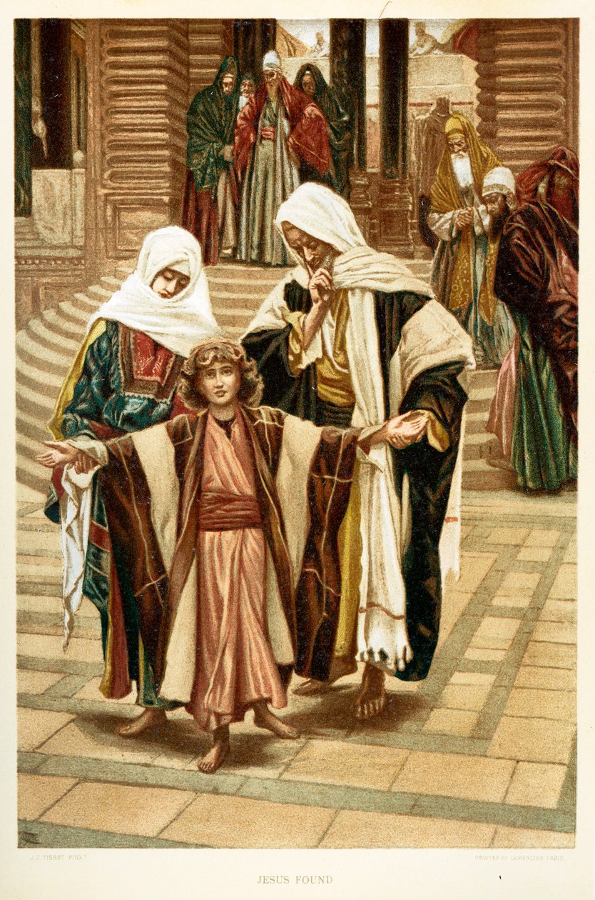 Jeesus löydetty, Pyhä Luukas - Luku 2 - Raamattu tekijältä James Jacques Joseph after Tissot