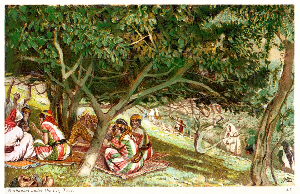 Natanael viikunapuun alla - Pyhä Johannes, Raamattu tekijältä James Jacques Joseph after Tissot