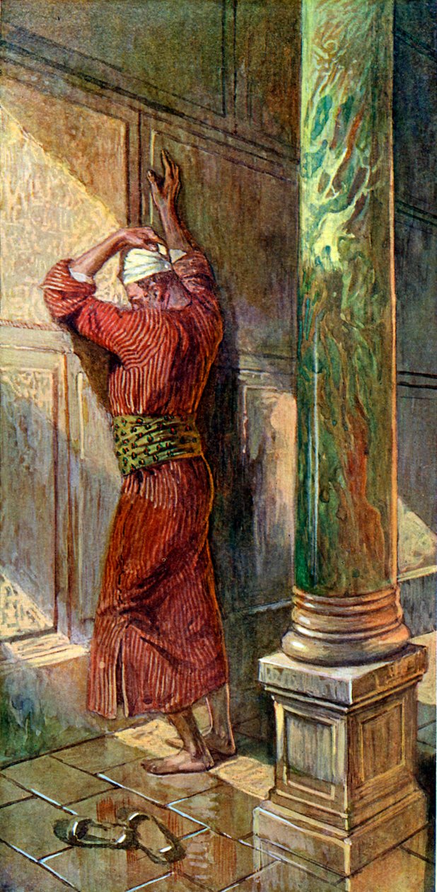 Rukoileminen temppelissä J James Tissot - Raamattu tekijältä James Jacques Joseph after Tissot