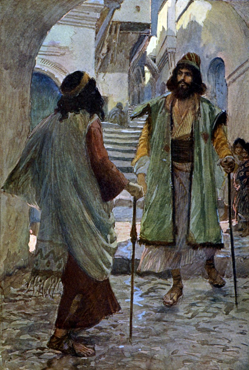 J James Tissot: Saul tapaa Samuelin - Raamattu tekijältä James Jacques Joseph after Tissot