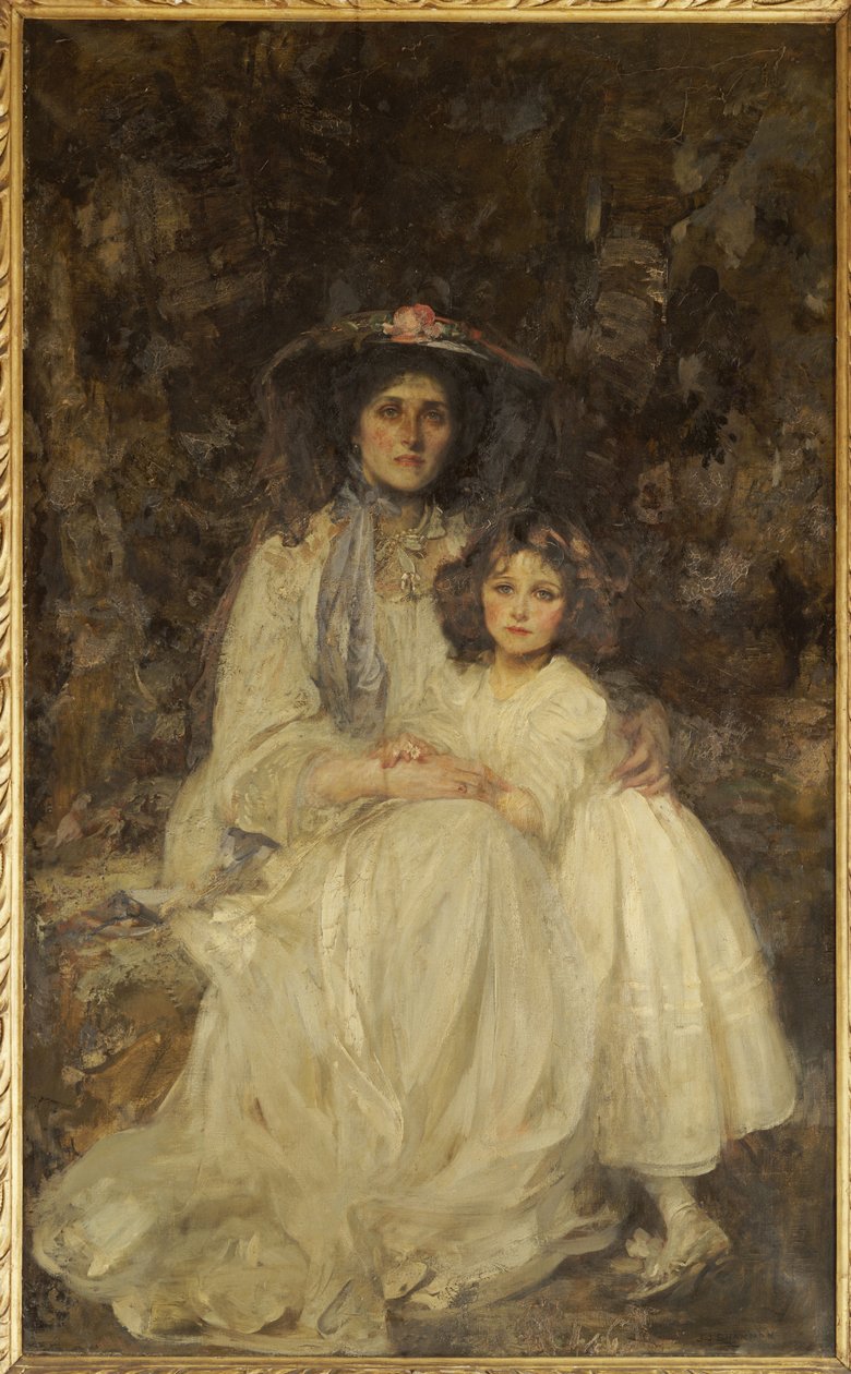 Lady Dickson-Poynder ja hänen tyttärensä Joan, n. 1905 tekijältä James Jebusa Shannon