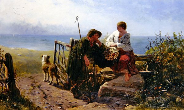 The Trysting Place (öljy kankaalle) tekijältä James John Hill