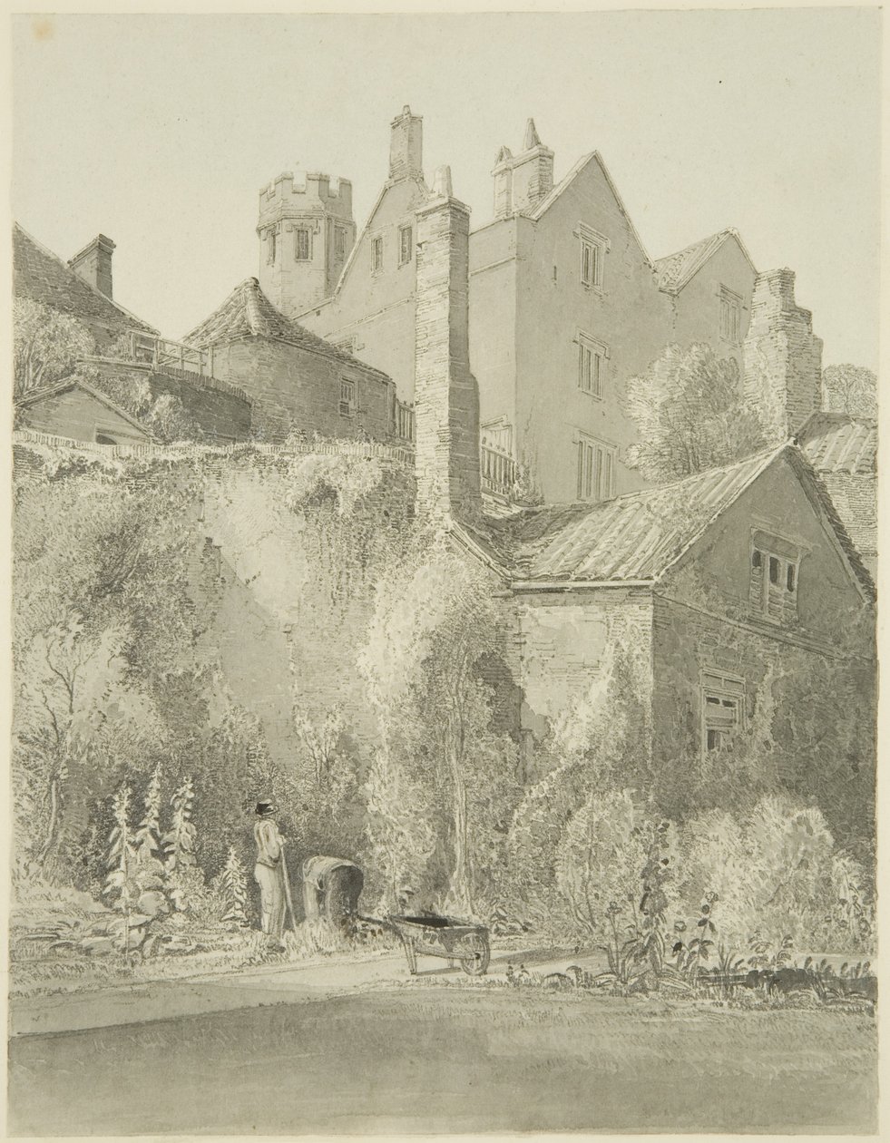 The White Lodge, nähtynä kaupungin koulun puutarhasta (Kuningatar Elisabetin sairaala) St Bartholomew