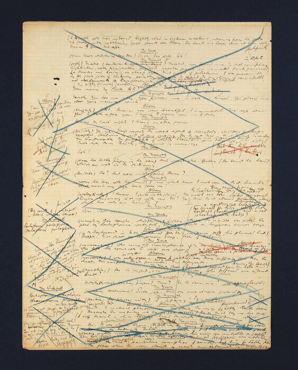 Nimikirjoituskäsikirjoitus "Circe"-jaksosta Ulysses, Pariisi, heinä-joulukuu 1920 (kynä ja muste ja lyijykynä paperilla) (katso myös 490419) tekijältä James Joyce