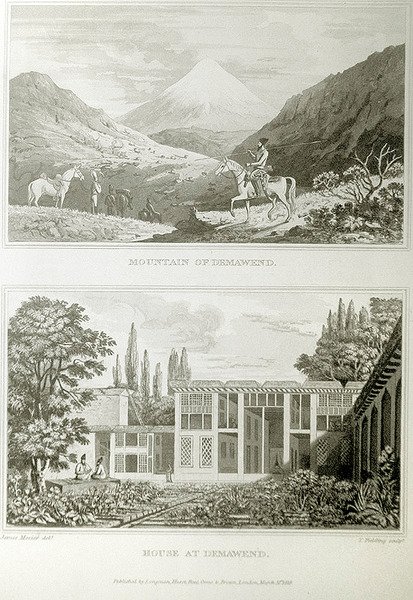 Vuori ja talo Demavendissä, 1818 tekijältä James Justinian Morier