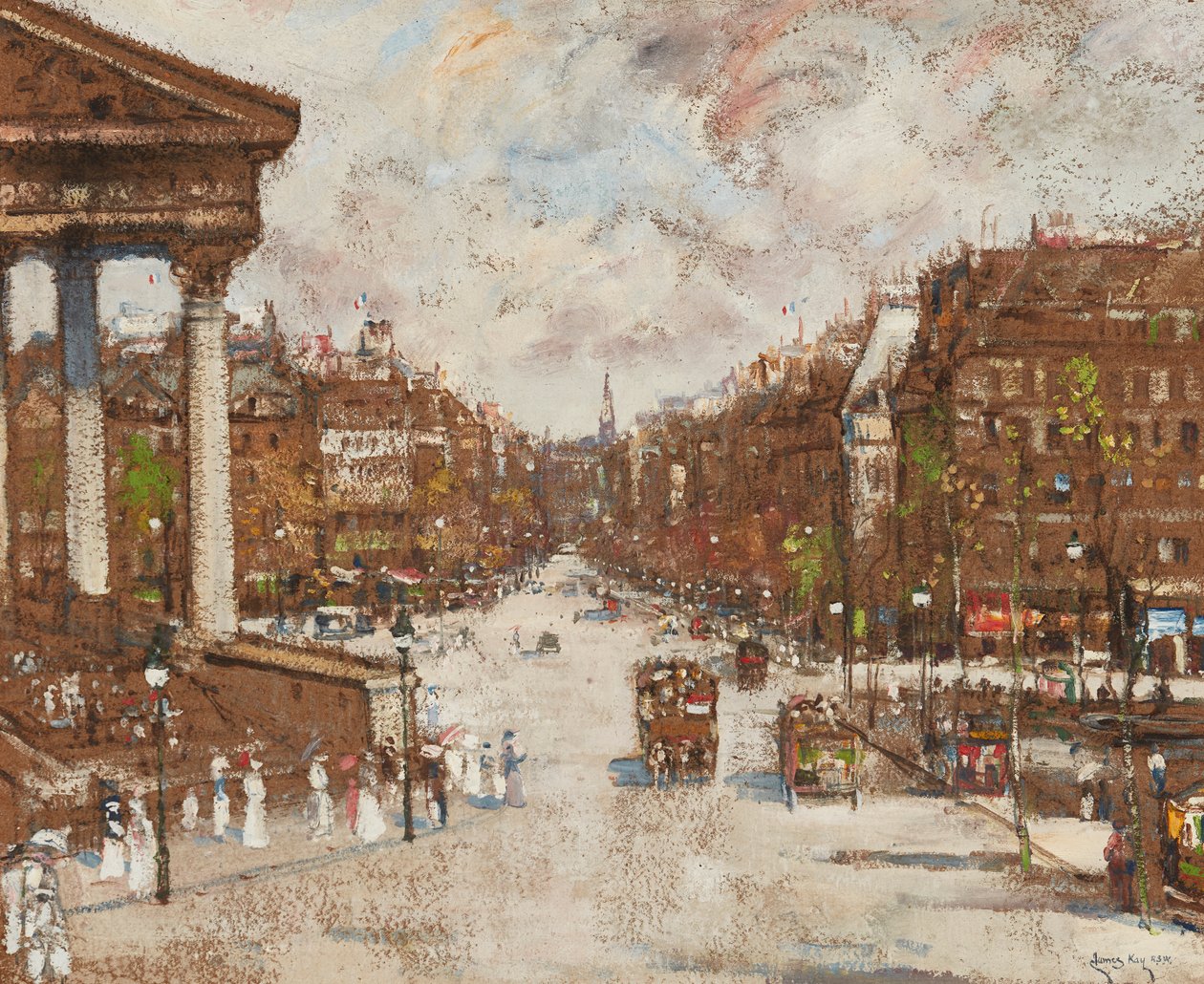 Place De La Madeleine (öljy kortille) tekijältä James Kay