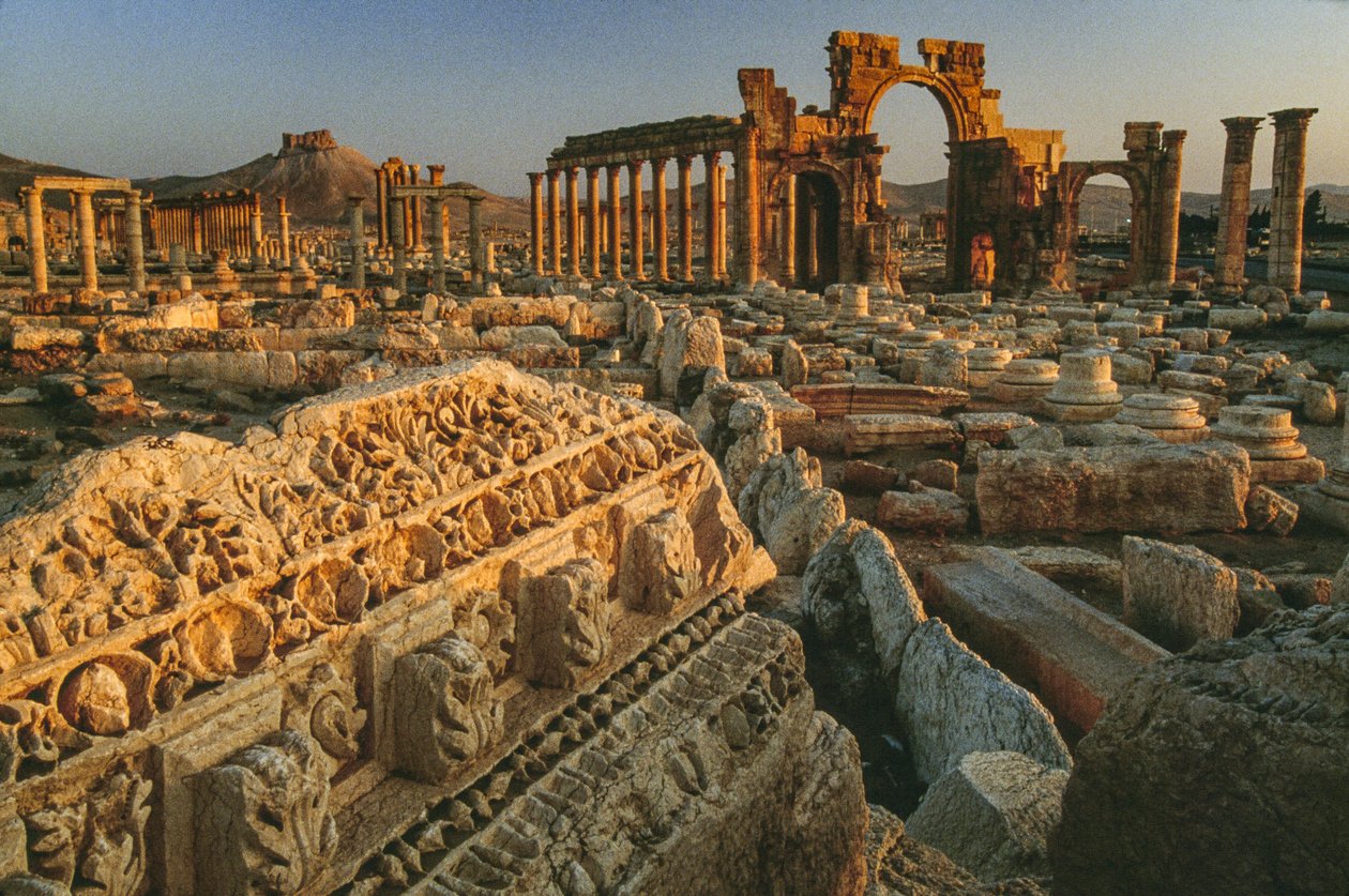 Näkymä Palmyran roomalaisista raunioista. PALMYRA, SYYRIA. tekijältä James L Stanfield