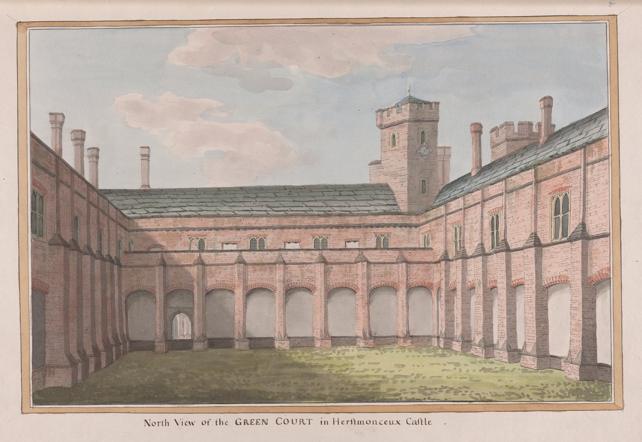 Herstmonceux Castle, East Sussex: North View of the Green Court tekijältä James Lambert  of Lewes