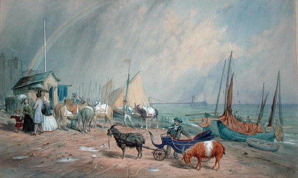 Brighton Beach (akvarelli vartalovärillä paperilla) tekijältä James Large