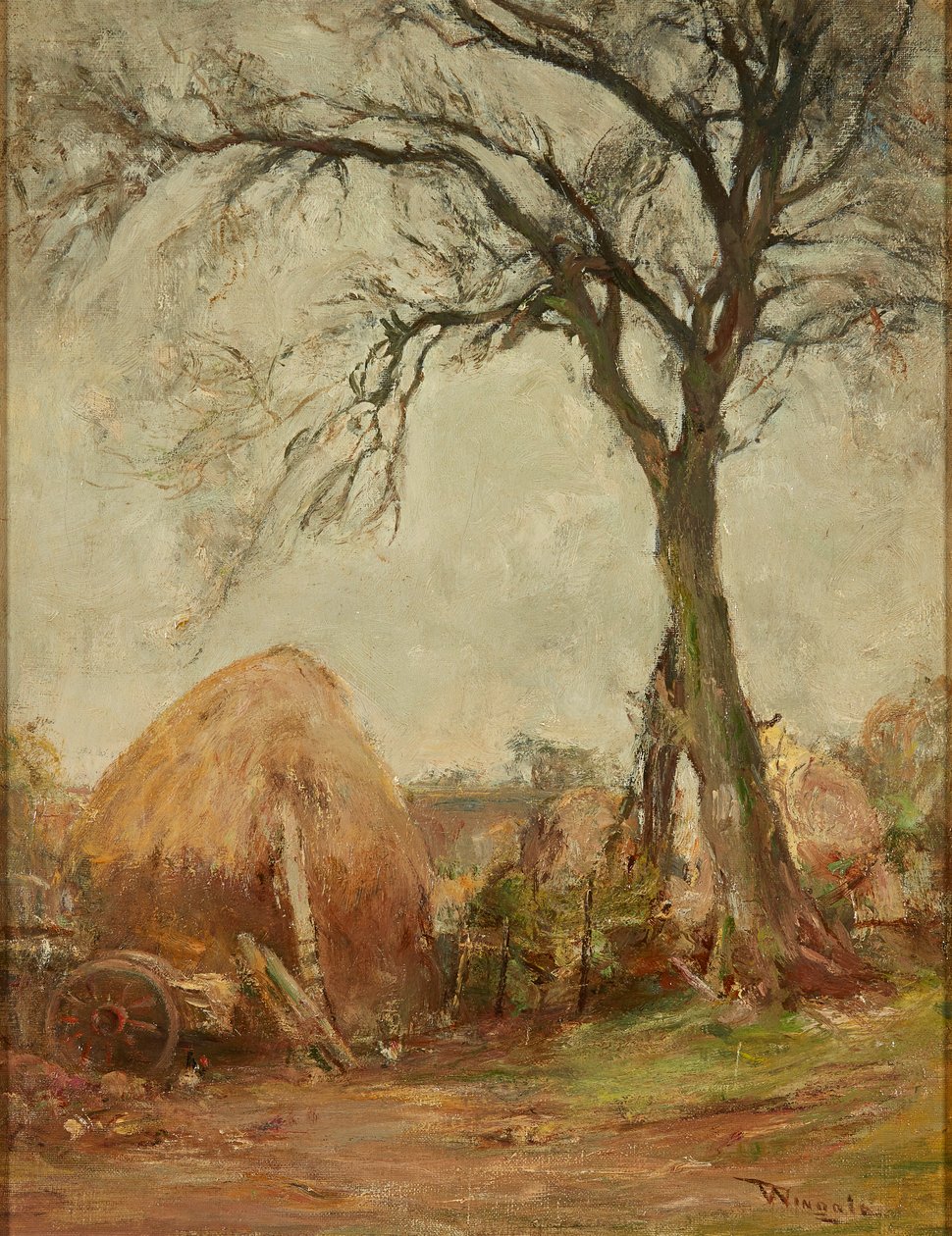 Springtime at the Farm, Currie (öljy kankaalle) tekijältä James Lawton Wingate