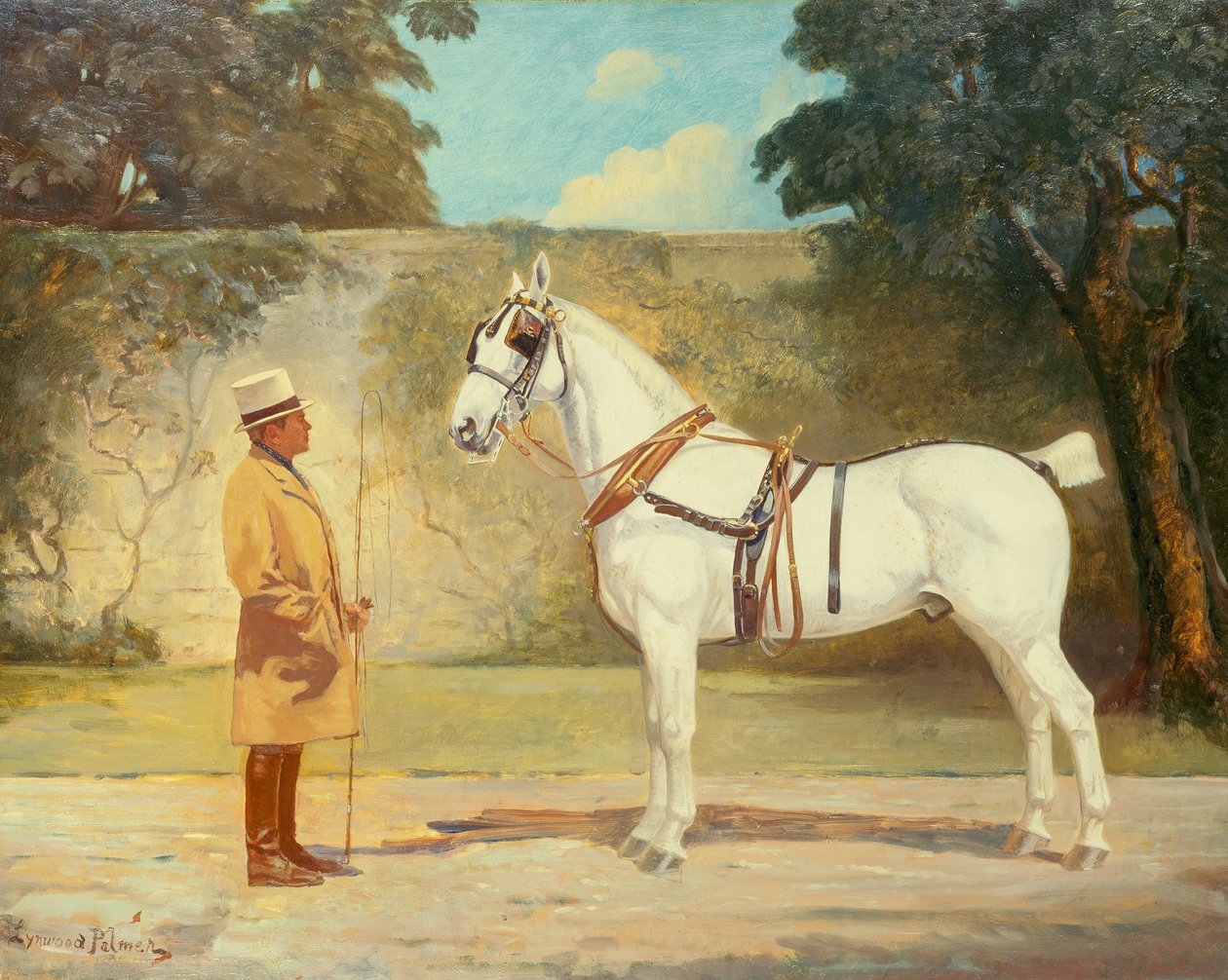 Ambrose Clark ja suosikki valmentajahevonen (öljy kankaalle) tekijältä James Lynwood Palmer