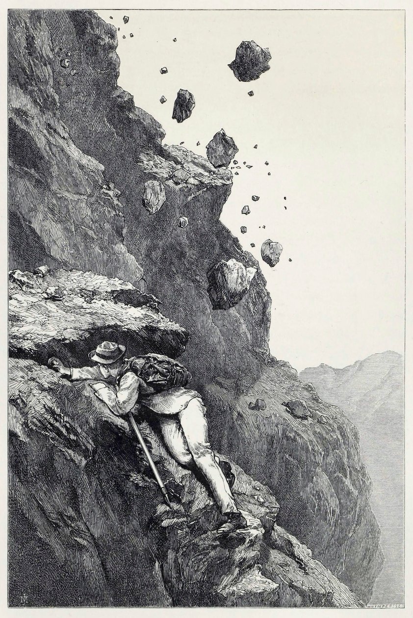 Cannonade on Matterhorn, Scramblesista Alppien joukossa vuosina 1860 - 69, pub. 1871 tekijältä James Mahoney