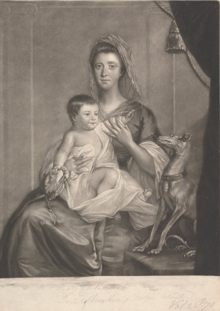 Lady Jane Cathcart (os Hamilton) ja hänen poikansa tekijältä James McArdell