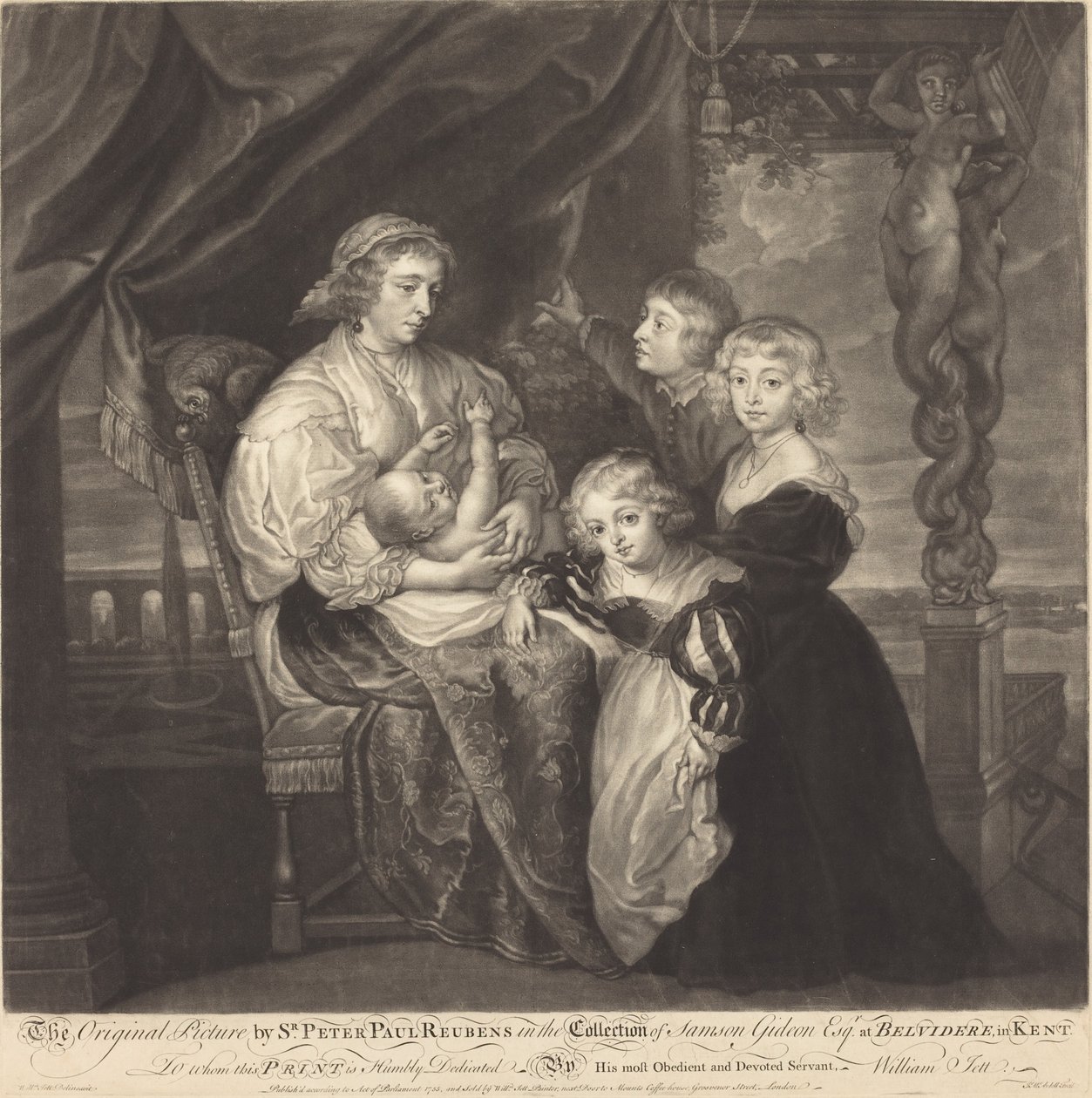 Gerbier-perhe tekijältä James McArdell after Sir Peter Paul Rubens