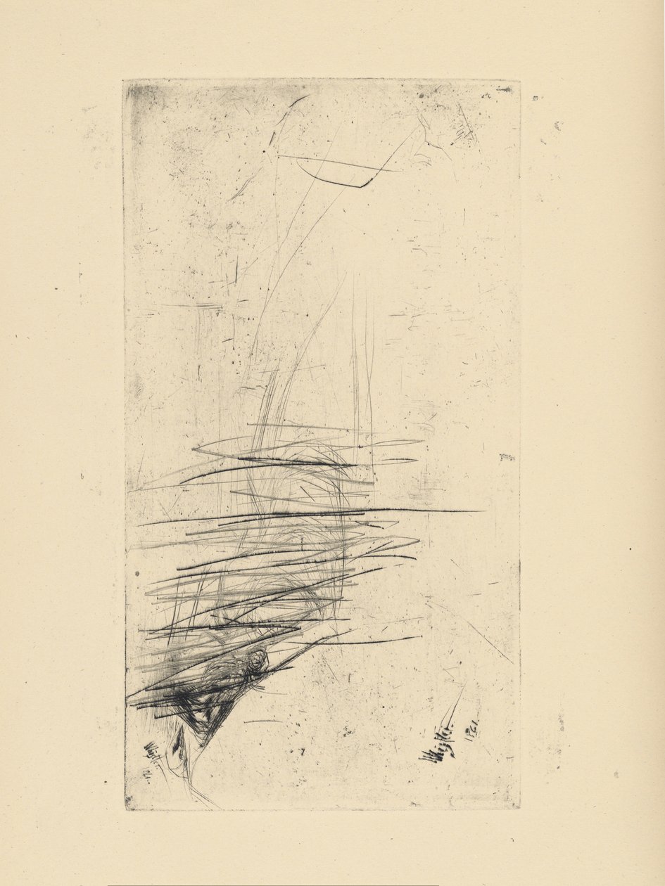 [76] Whistlerin peruttujen levyjen vaikutelmia - [Nuori nainen makaa sohvalla]. tekijältä James Abbott McNeill Whistler