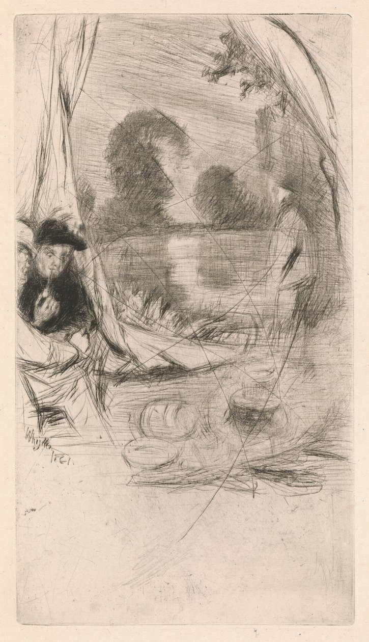 [76] Whistlerin – The Model Restingin – peruutetuilta levyiltä saatuja vaikutelmia. tekijältä James Abbott McNeill Whistler