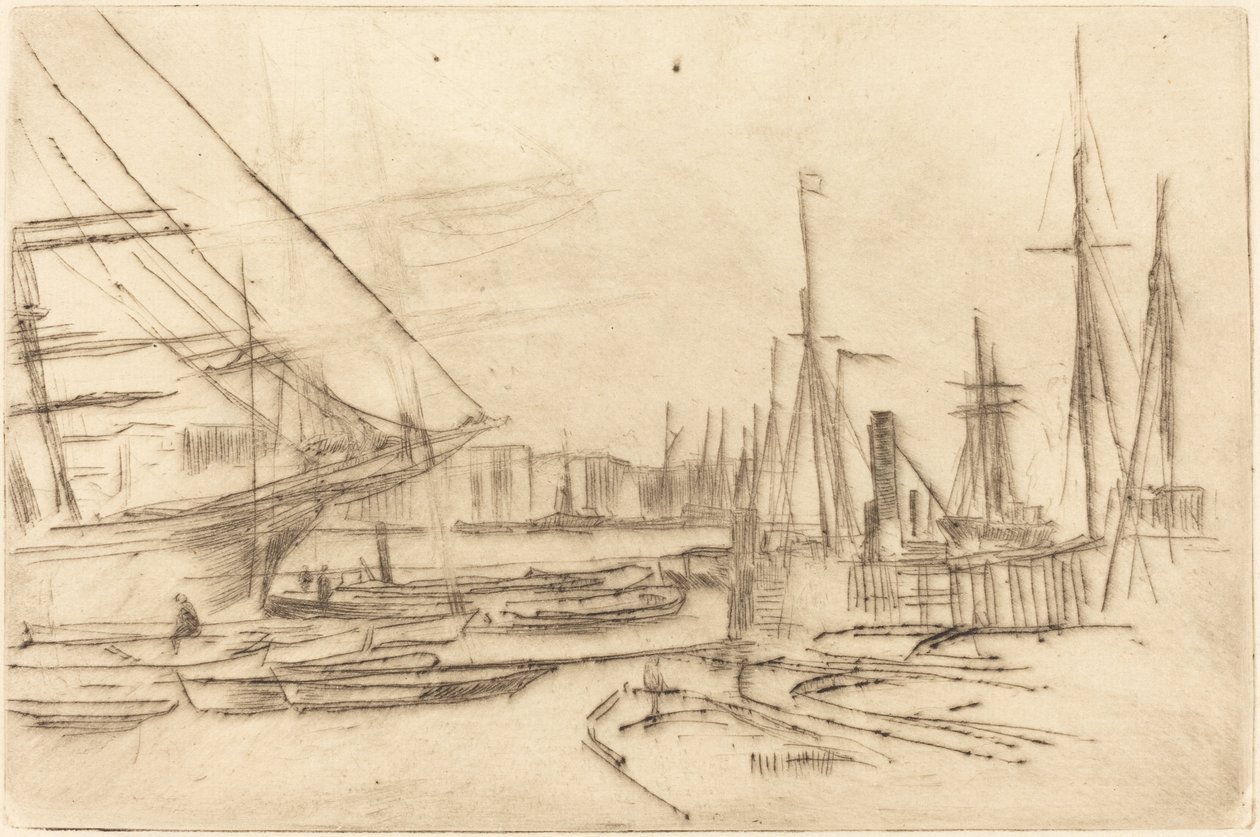 Luonnos Billingsgatesta tekijältä James Abbott McNeill Whistler