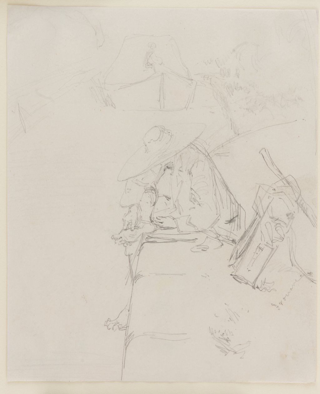 Mies istuu seinän reunalla tekijältä James Abbott McNeill Whistler
