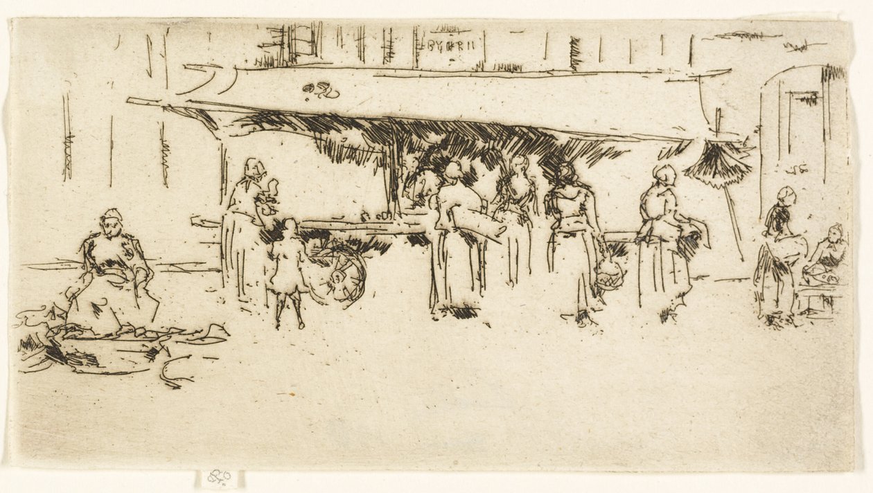 Booth, Market Place, Loches tekijältä James Abbott McNeill Whistler