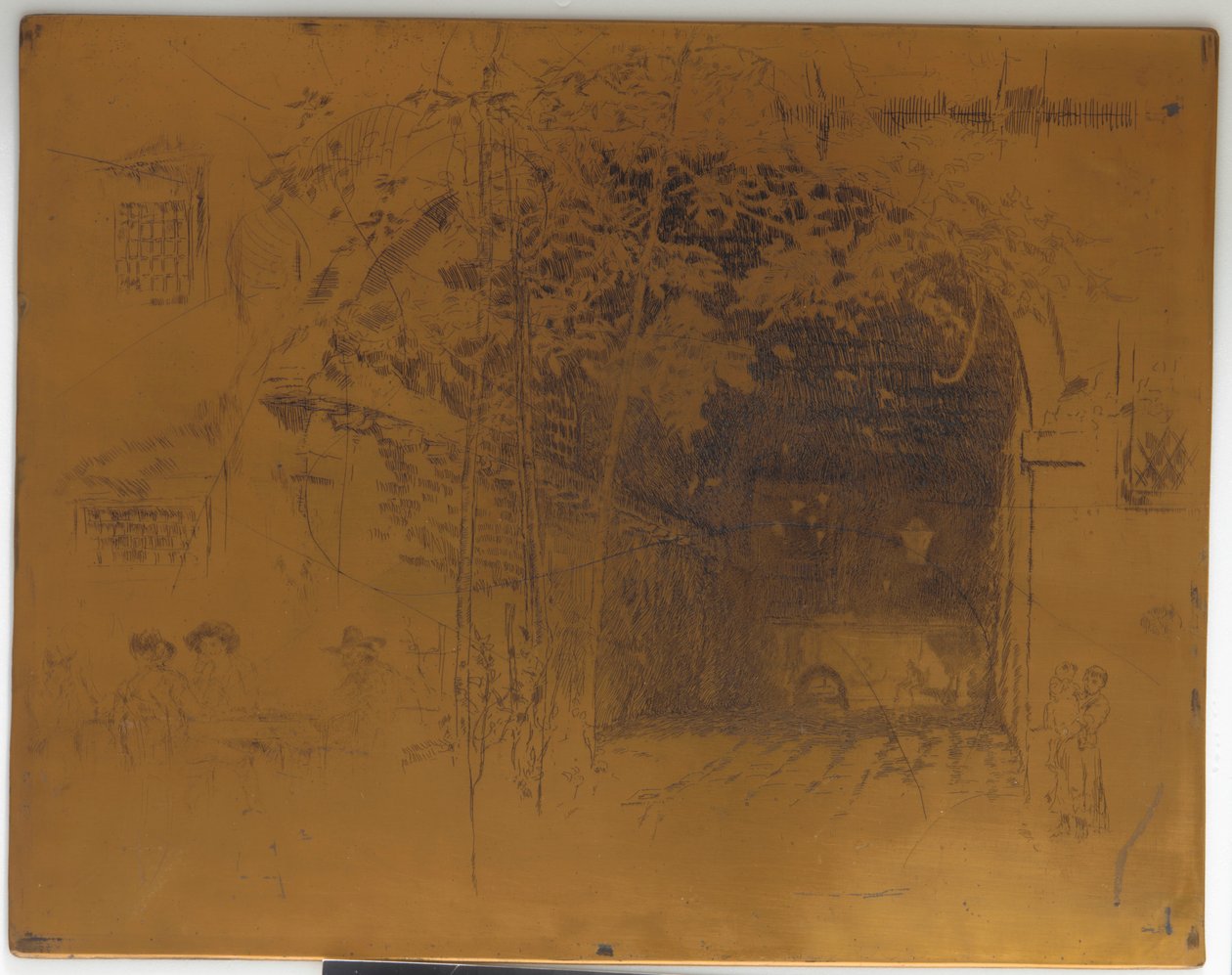 Peruutettu painolevy <em>The Traghetto, nro 2</em> tekijältä James Abbott McNeill Whistler