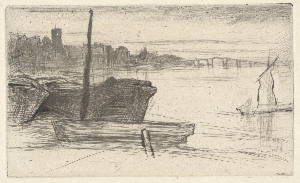 Chelsea Bridge and Church, del conjunt del Tàmesi (Una sèrie de setze gravats d