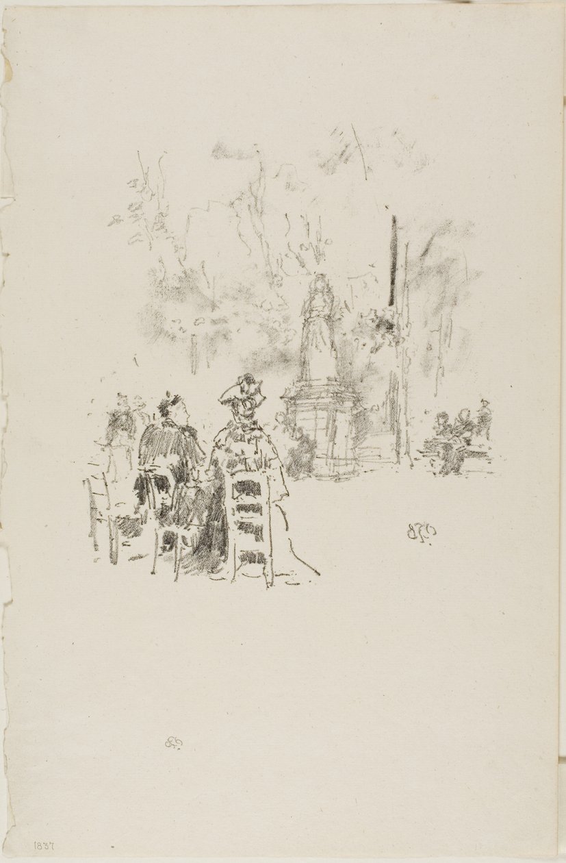 Keskustelu patsaan alla, Luxemburgin puutarha tekijältä James Abbott McNeill Whistler