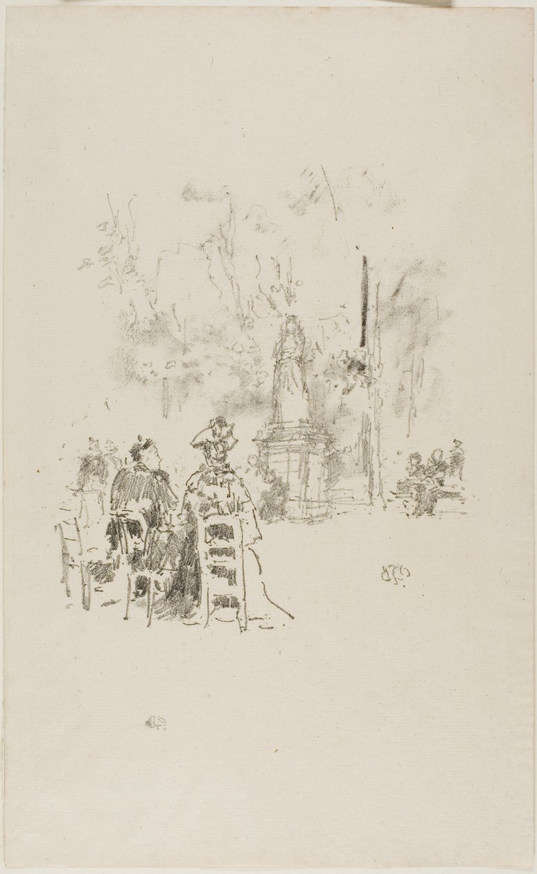 Keskustelu patsaan alla, Luxemburgin puutarha tekijältä James Abbott McNeill Whistler