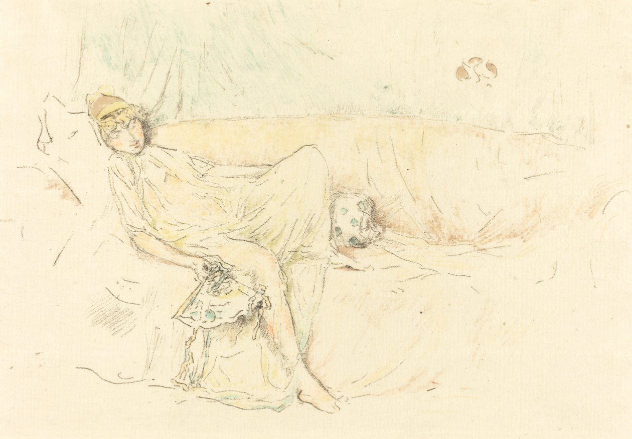 Draped figuuri, makuuasentoon tekijältä James Abbott McNeill Whistler