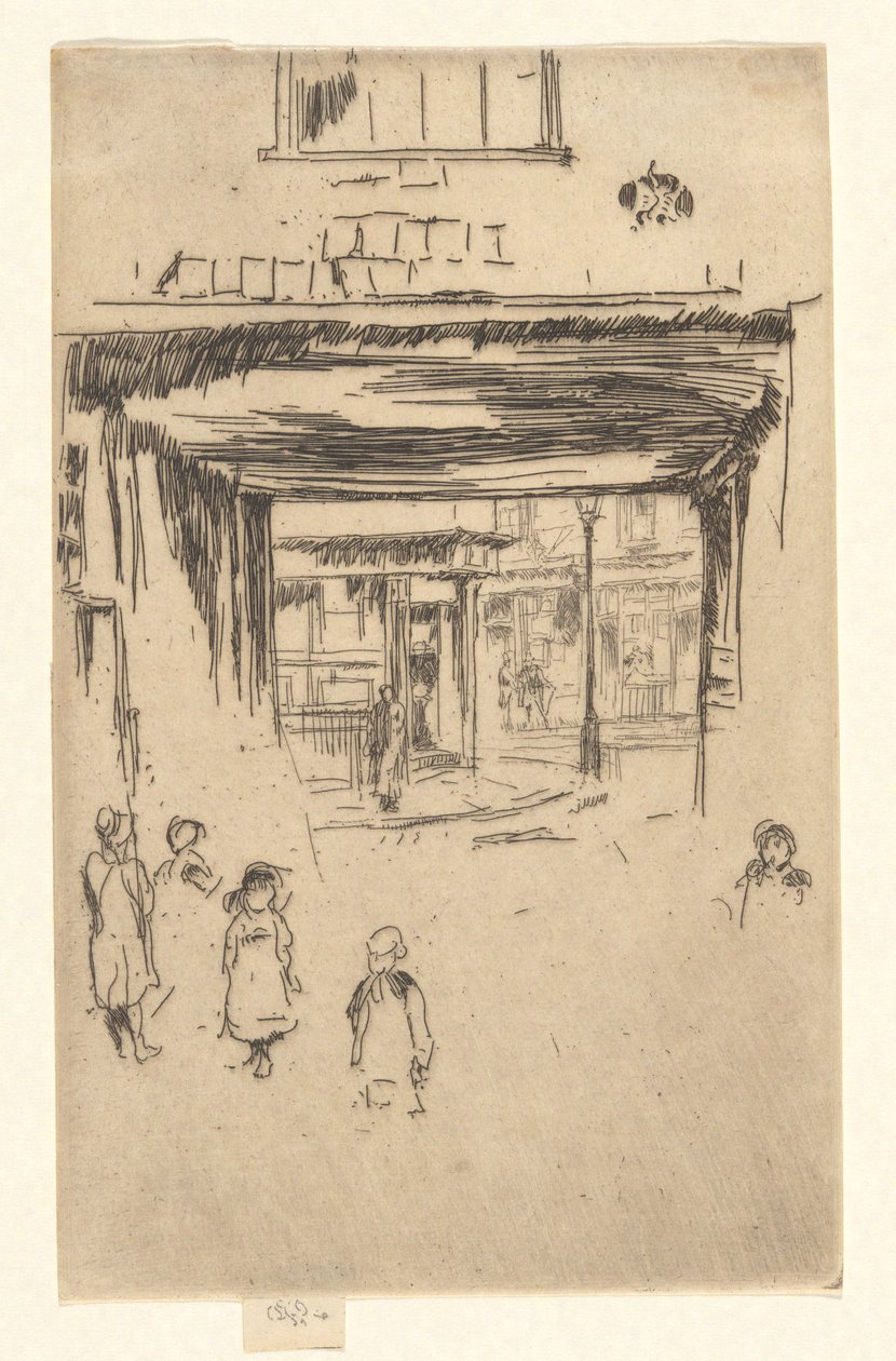 Drury Lane, toisesta Venetsian sarjasta (kaksikymmentäkuusi etsauksen sarja) tekijältä James Abbott McNeill Whistler