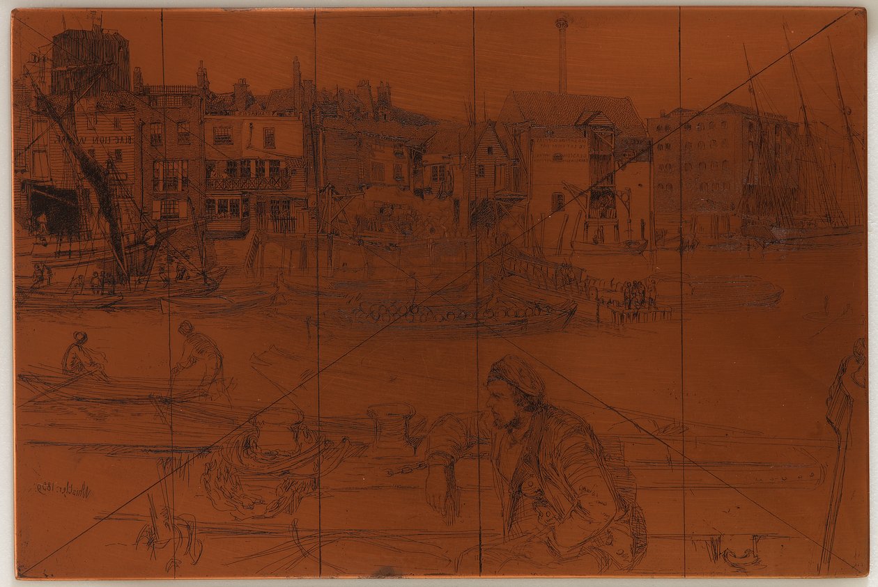 Etsauslevy: Black Lion Wharf tekijältä James Abbott McNeill Whistler