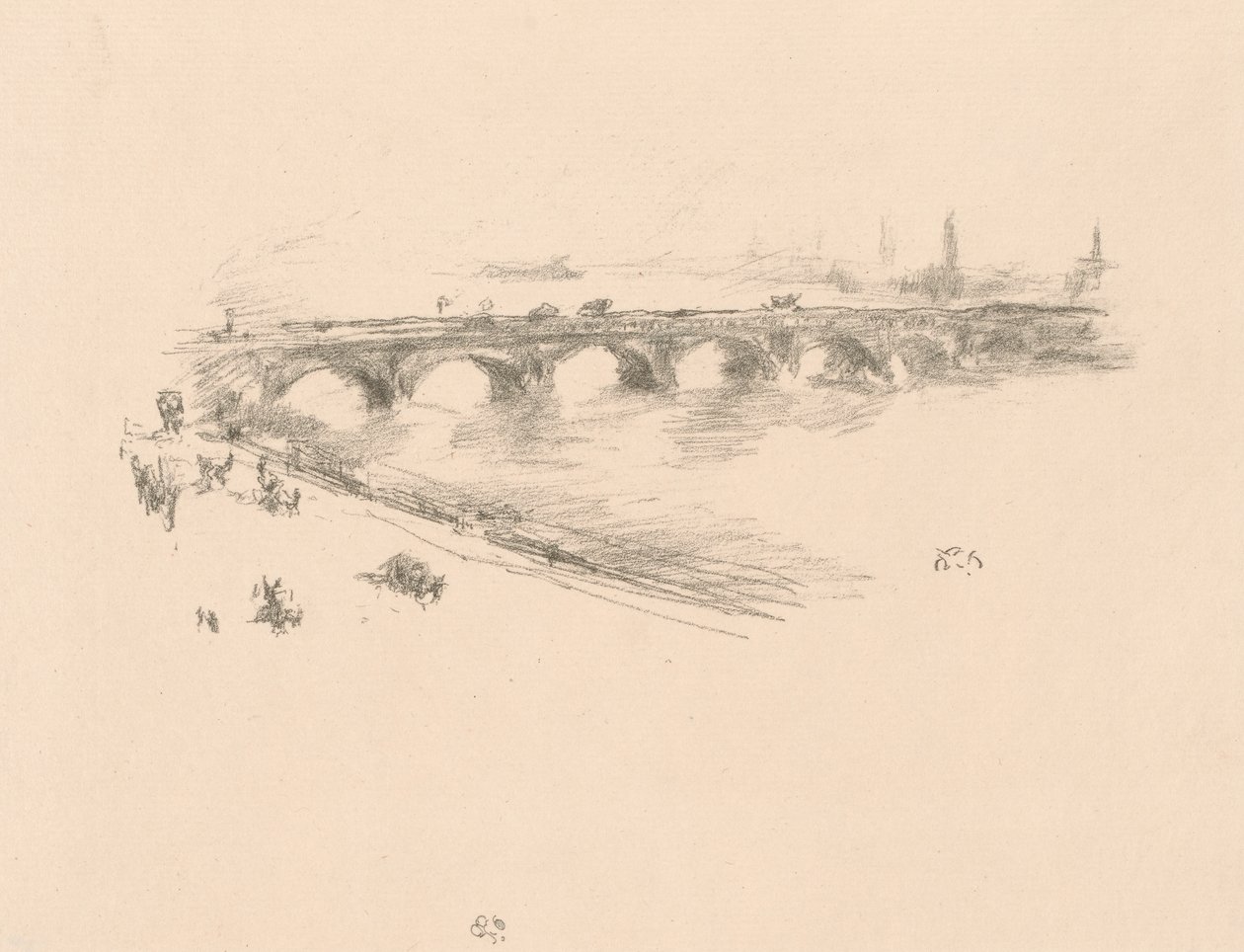 Ilta, Little Waterloon silta tekijältä James Abbott McNeill Whistler