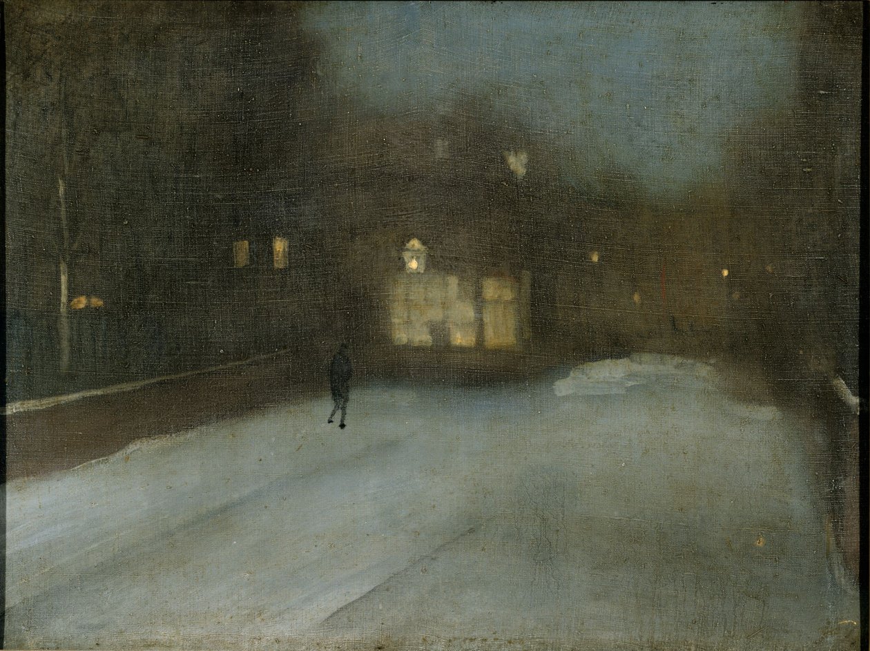 Harmaa ja kulta - Snow in Chelsea tekijältä James Abbott McNeill Whistler