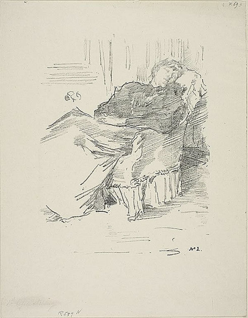 Kaunis Nukkuva Lady tekijältä James Abbott McNeill Whistler