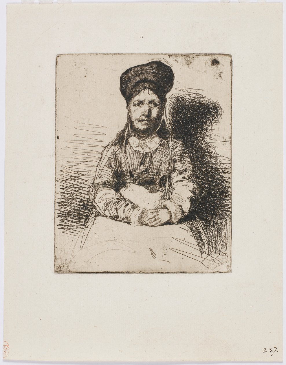 La Retameuse. Yksi kahdestatoista etsauksesta luonnosta (ranskalainen sarja) tekijältä James Abbott McNeill Whistler