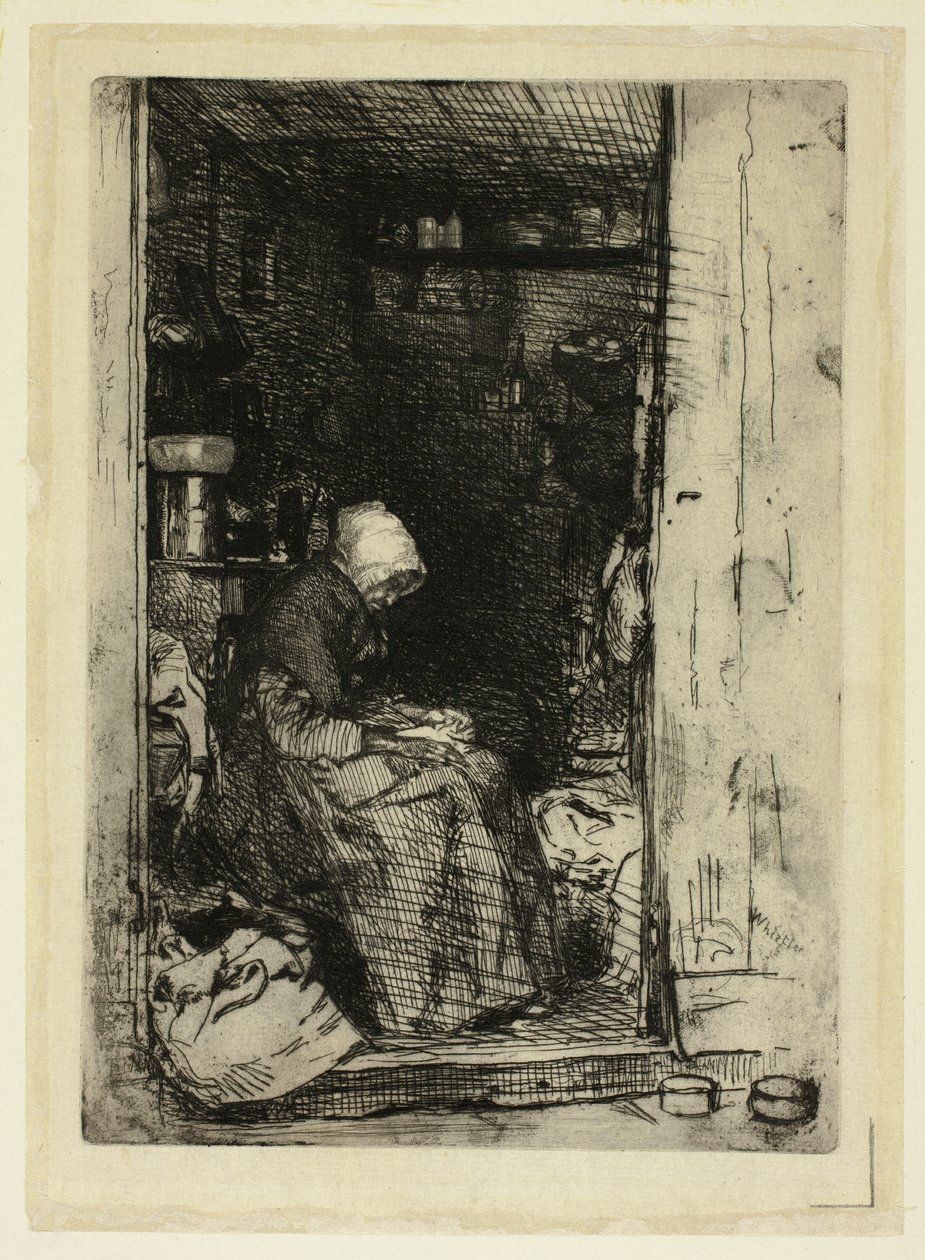 La Vieille aux Loques (Vanha nainen rievuilla) tekijältä James Abbott McNeill Whistler