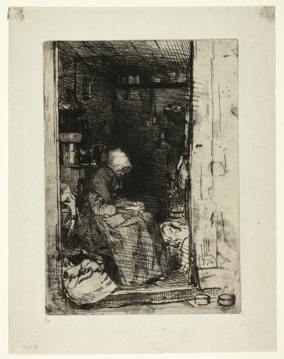 La Vieille aux Loques (Vanha nainen rievuilla) tekijältä James Abbott McNeill Whistler