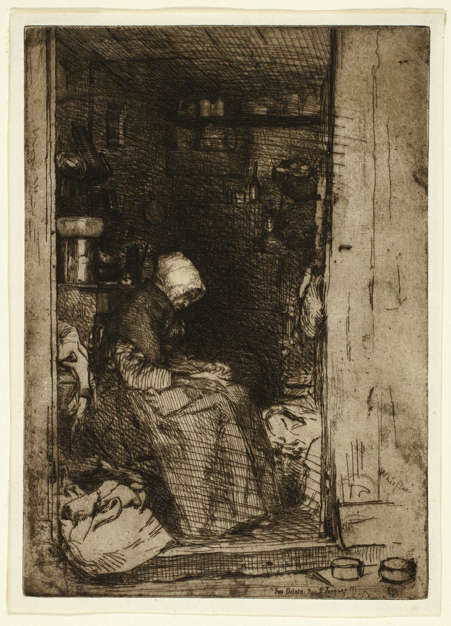 La Vieille aux Loques (Vanha nainen rievuilla) tekijältä James Abbott McNeill Whistler
