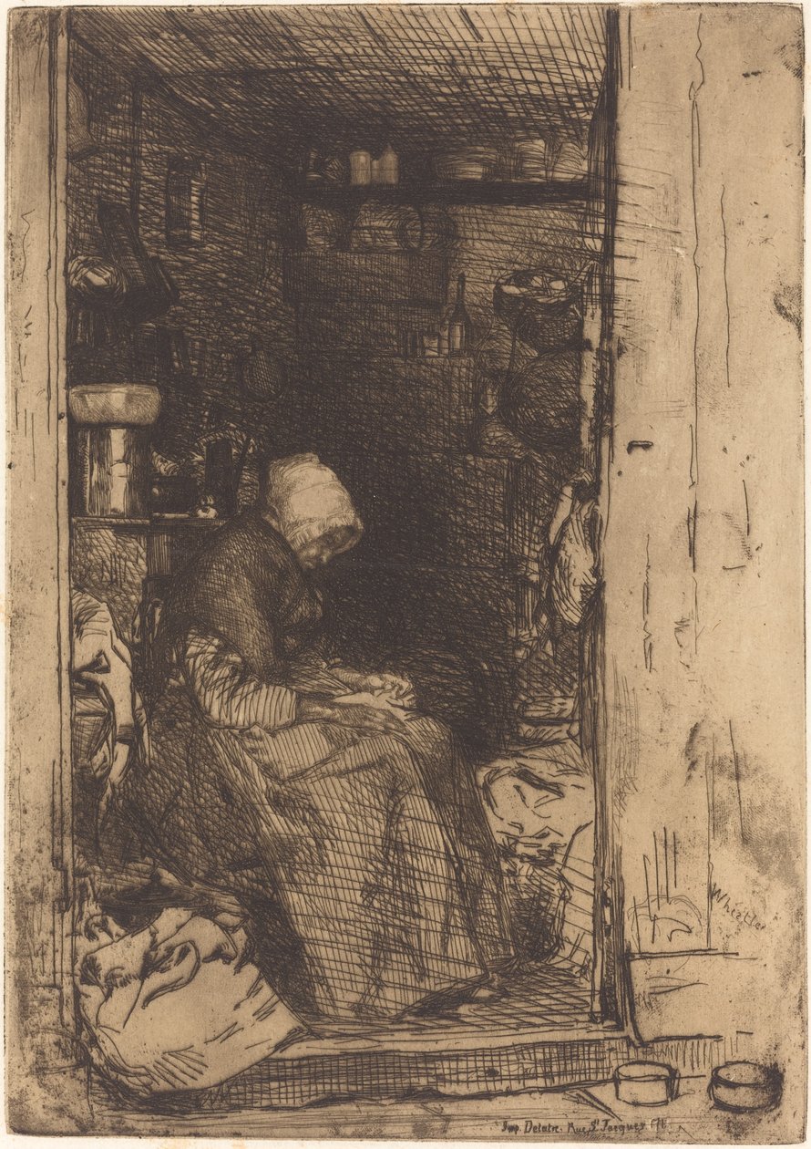 Vanha nainen rievuilla tekijältä James Abbott McNeill Whistler