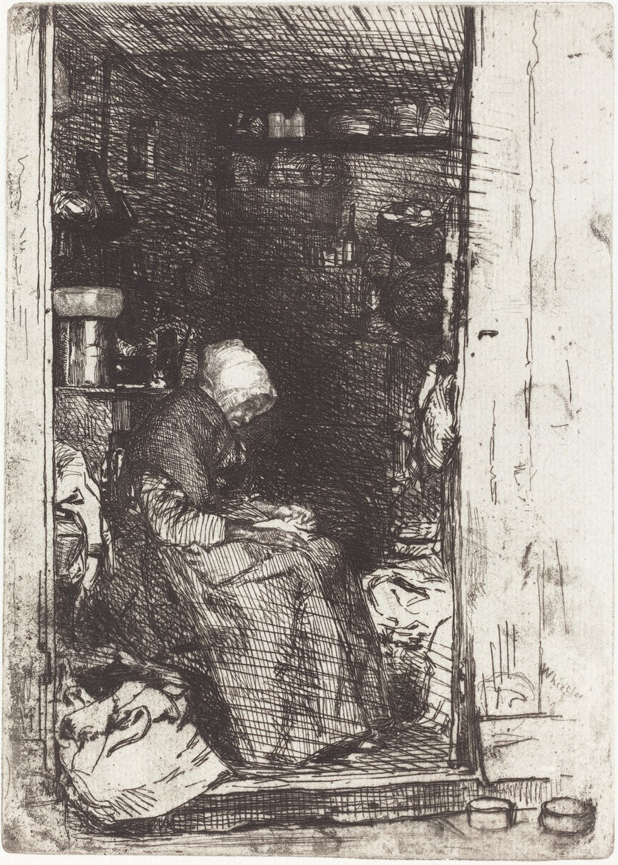 Vanha nainen rievuilla tekijältä James Abbott McNeill Whistler