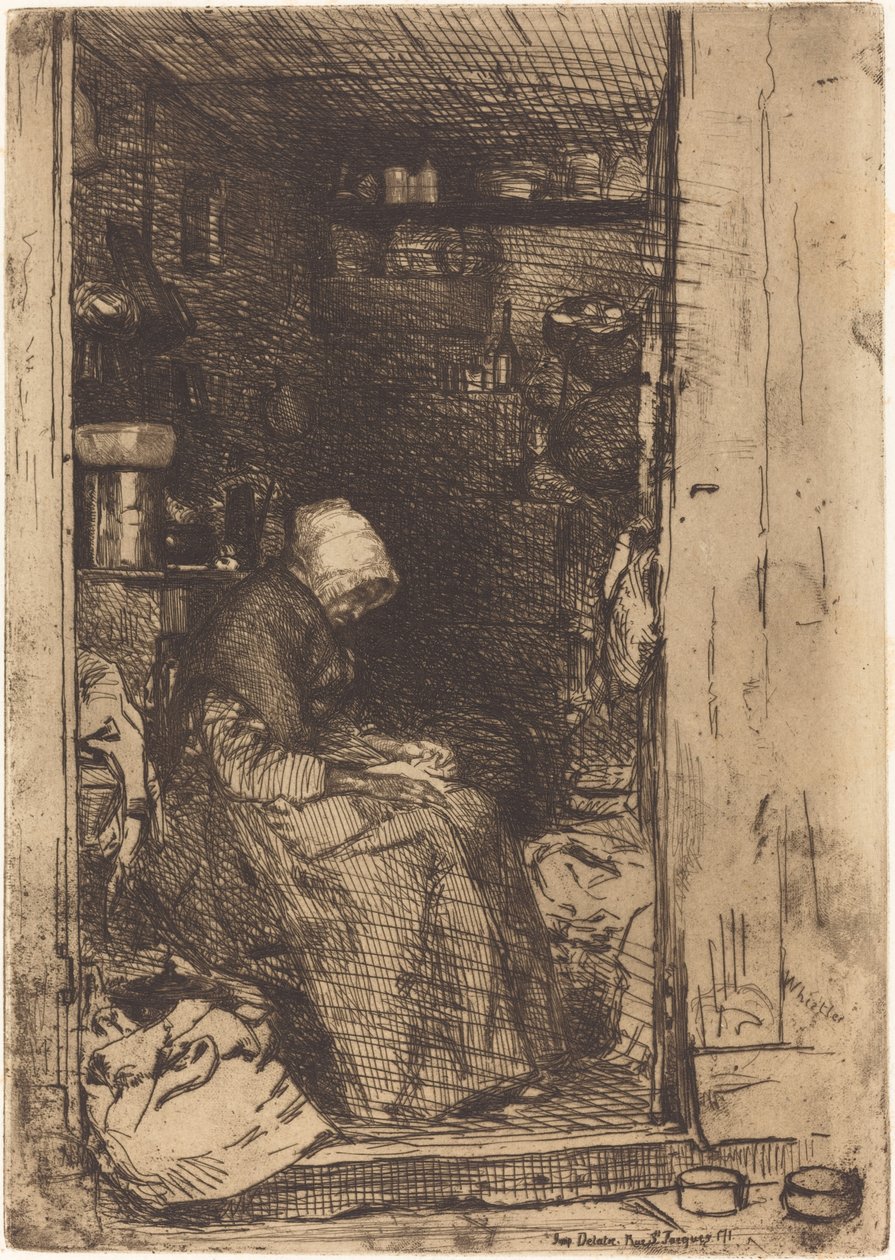Vanha nainen rievuilla tekijältä James Abbott McNeill Whistler
