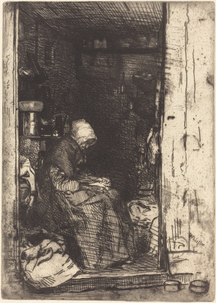 Vanha nainen rievuilla tekijältä James Abbott McNeill Whistler