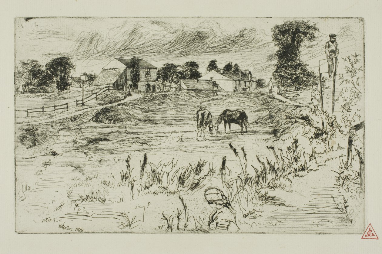 Maisema hevosten kanssa tekijältä James Abbott McNeill Whistler