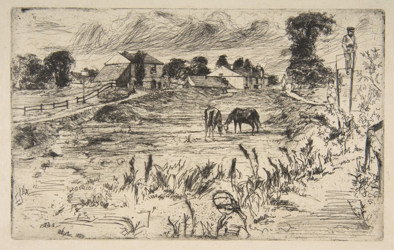 Maisema ja hevonen (Maisema ja hevosia) tekijältä James McNeill Whistler