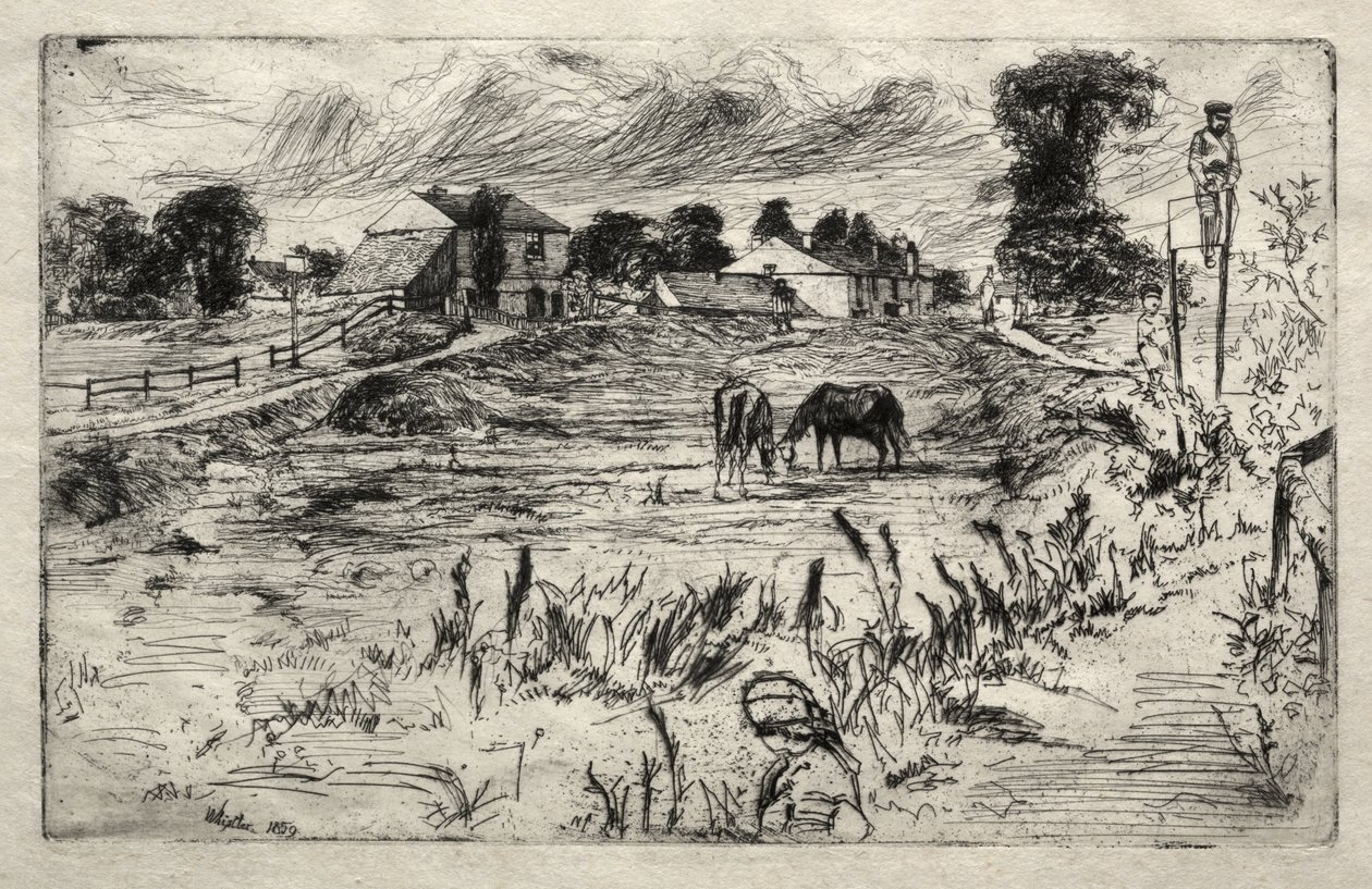 Maisema, jossa on hevonen tekijältä James McNeill Whistler