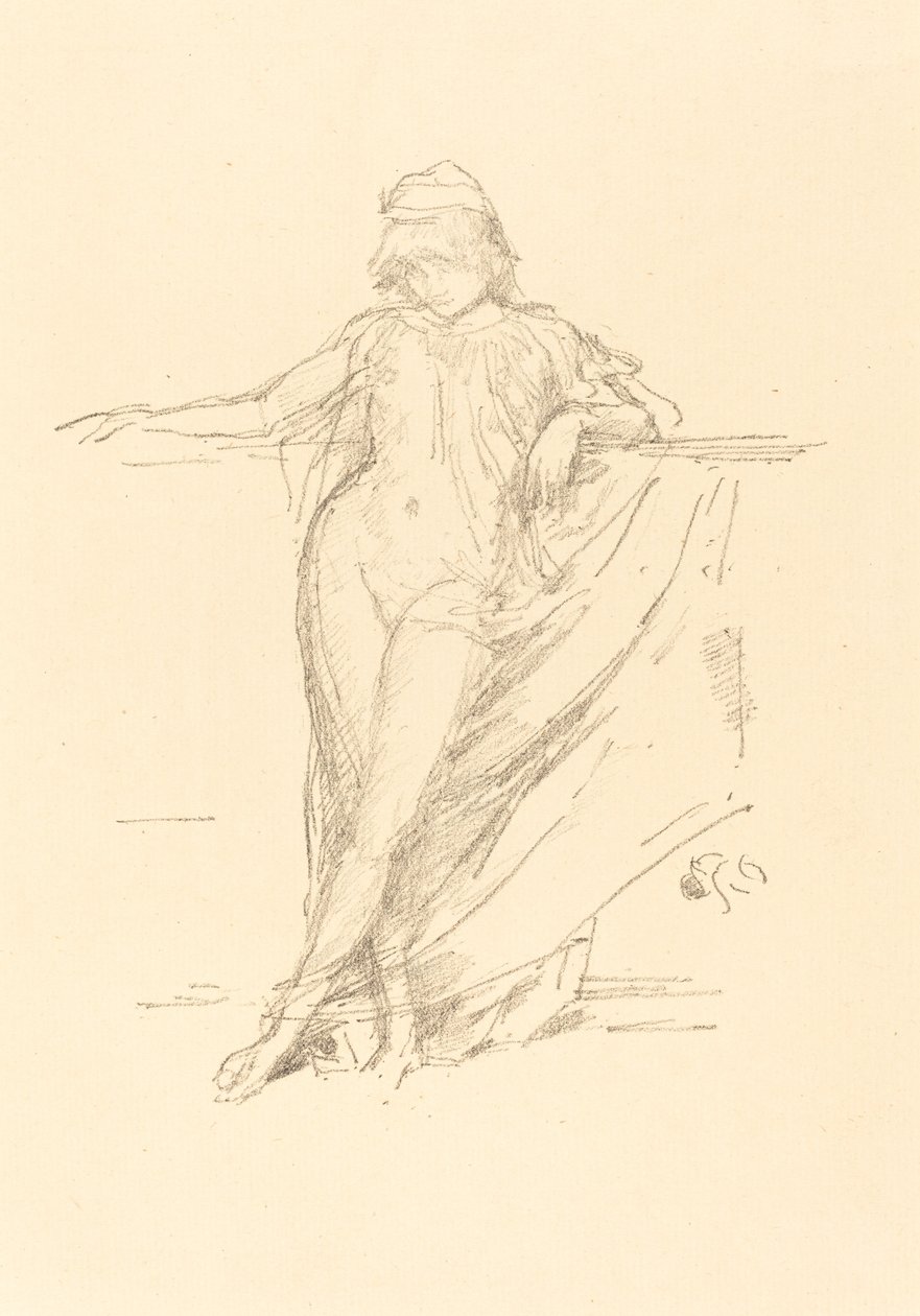 Pieni draped figuuri, nojaa tekijältä James Abbott McNeill Whistler