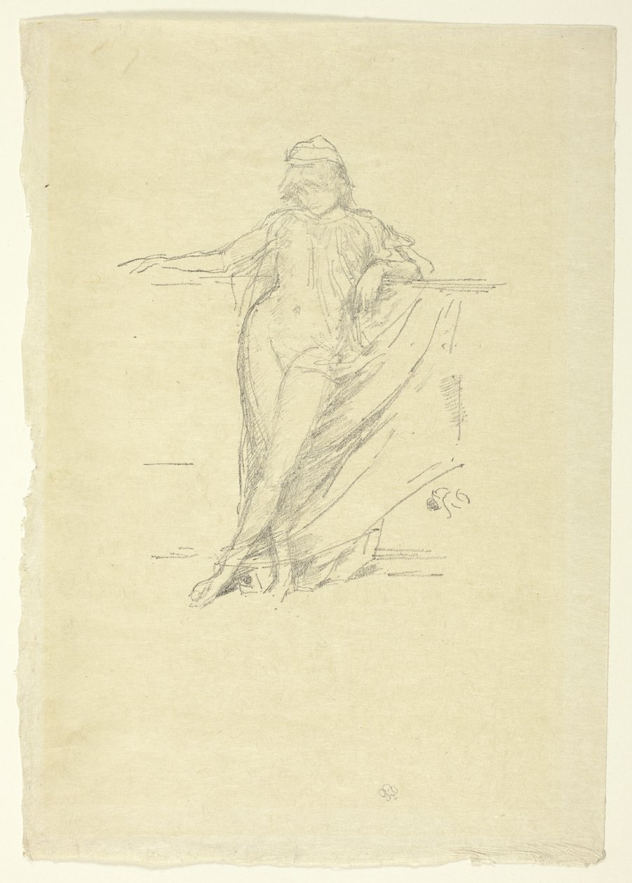 Pieni draped figuuri, nojaa tekijältä James Abbott McNeill Whistler