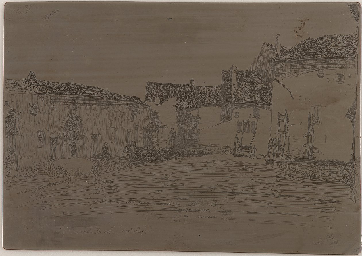 Liverdun. Yksi <em>kahdestatoista etsauksesta luonnosta</em> tekijältä James Abbott McNeill Whistler