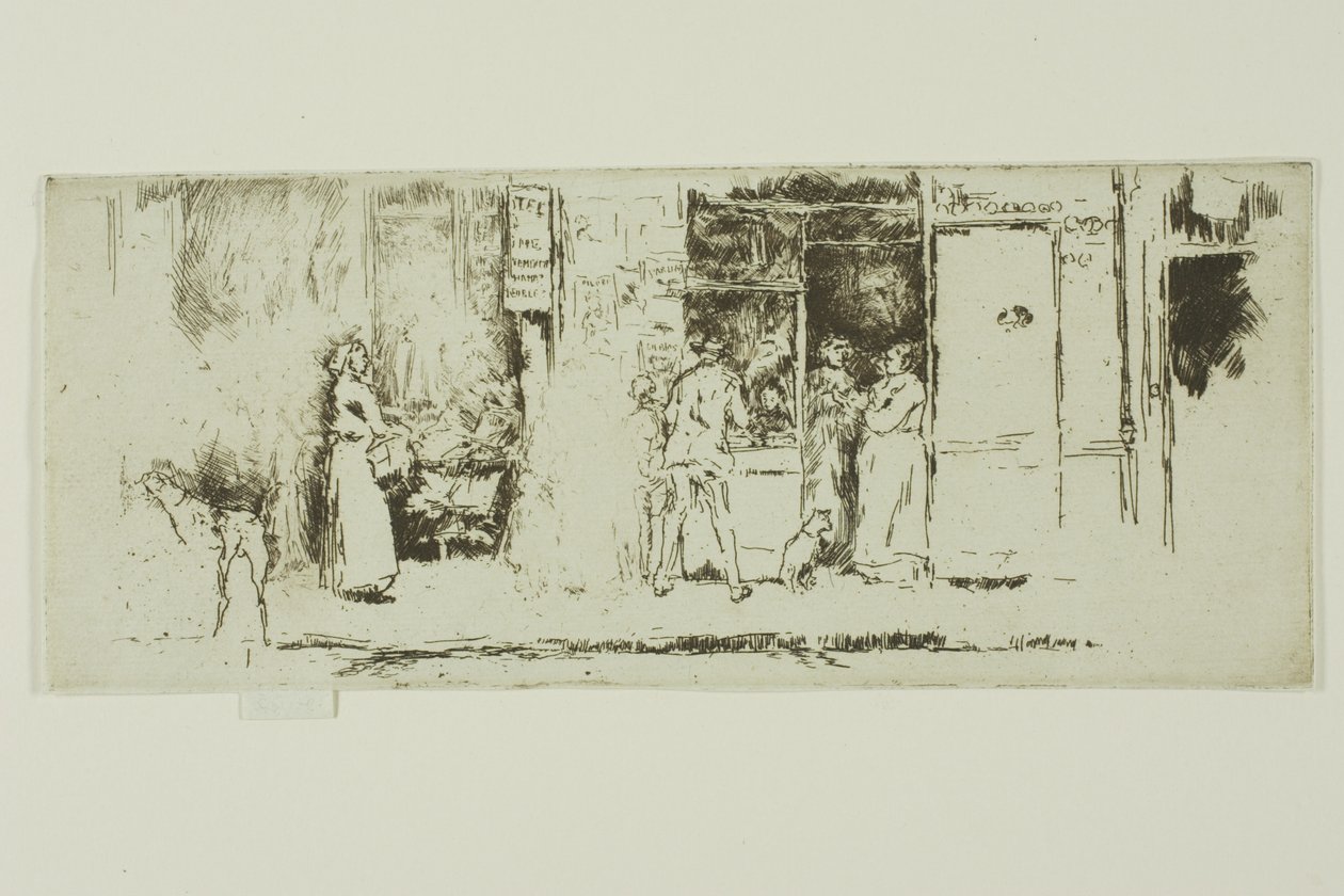 Sanomalehtikioski, Rue de Seine tekijältä James Abbott McNeill Whistler