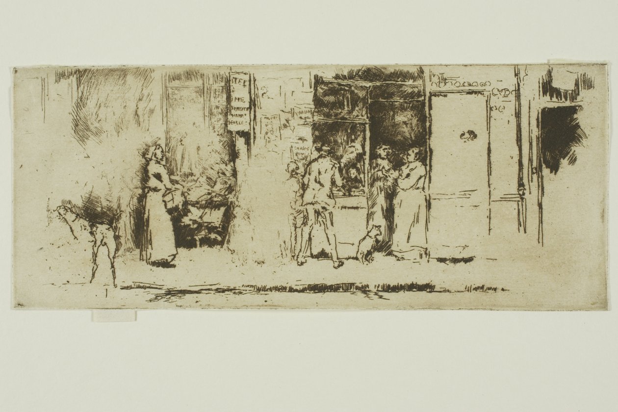 Sanomalehtikioski, Rue de Seine tekijältä James Abbott McNeill Whistler